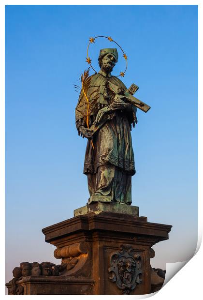 Saint John of Nepomuk Statue in Prague Print by Artur Bogacki