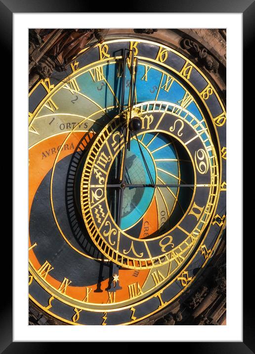 Astronomical Clock In Prague Framed Mounted Print by Artur Bogacki