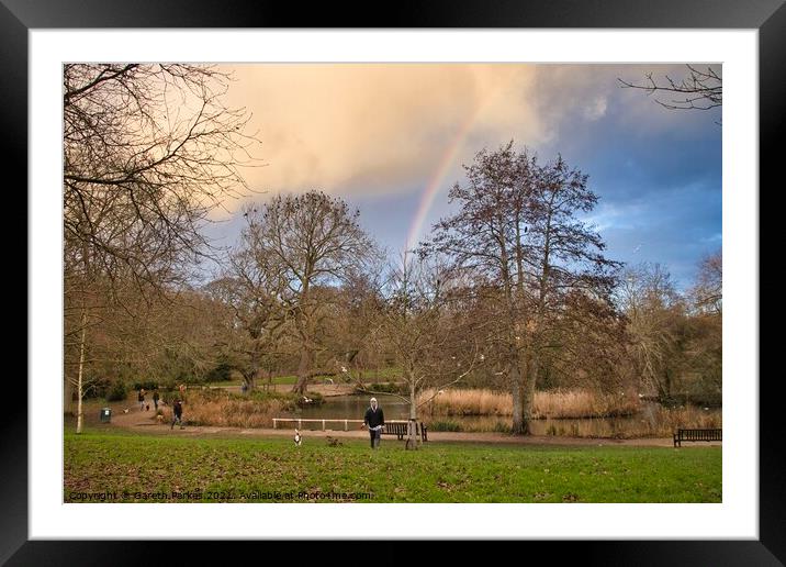 Rainbow over Hampden Park Framed Mounted Print by Gareth Parkes