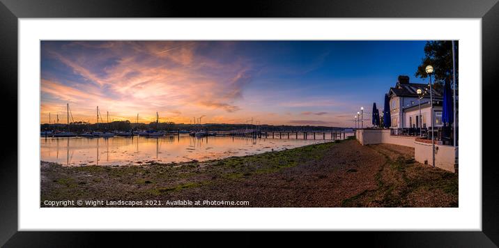 Folly Inn Sunset Panorama Framed Mounted Print by Wight Landscapes