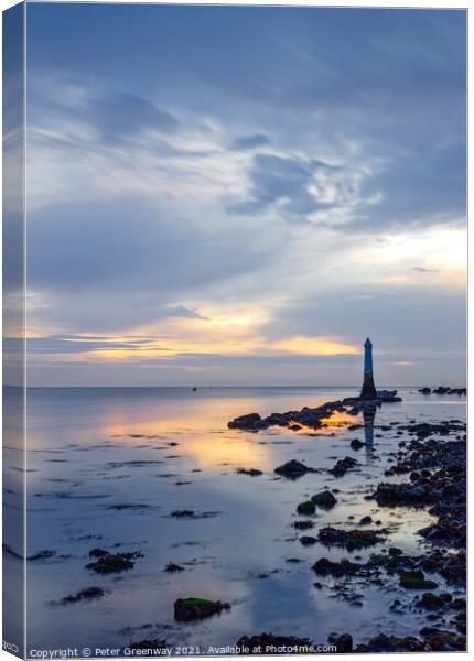The Phillip Lucette Lighthouse Beacon On The Ness At Shaldon, Devon  Canvas Print by Peter Greenway