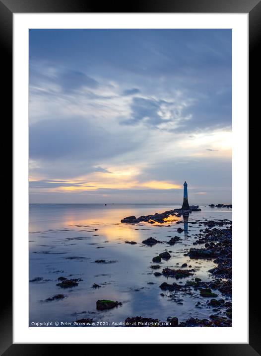The Phillip Lucette Lighthouse Beacon On The Ness At Shaldon, Devon  Framed Mounted Print by Peter Greenway