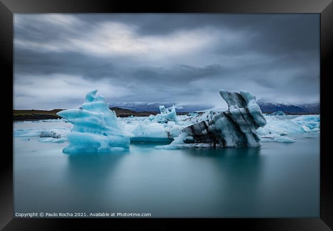 Jokulsarlon glacier lagoon in Iceland Framed Print by Paulo Rocha