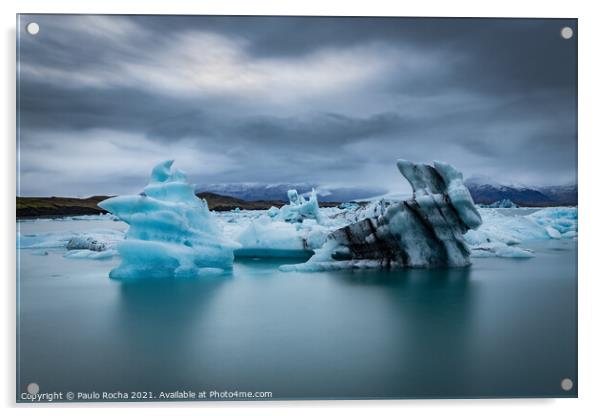 Jokulsarlon glacier lagoon in Iceland Acrylic by Paulo Rocha