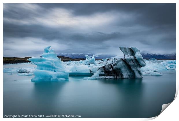Jokulsarlon glacier lagoon in Iceland Print by Paulo Rocha