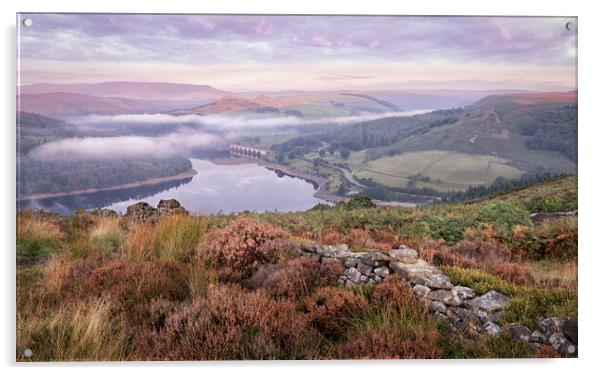 Sunrise over Bamford Edge Acrylic by David Semmens