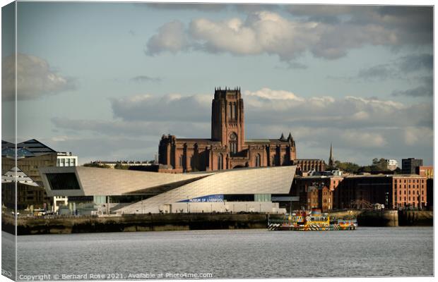 Liverpool Anglican Cathedral from across The Mersey Canvas Print by Bernard Rose Photography