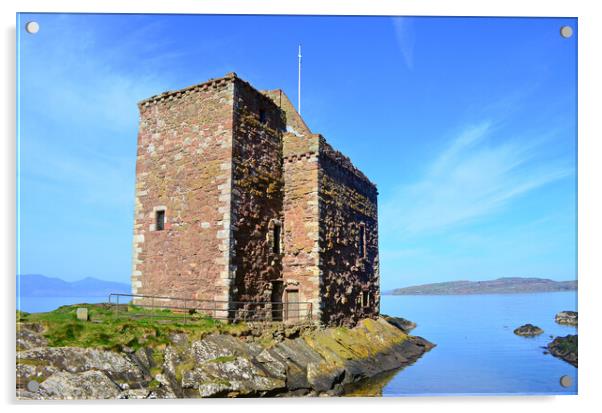 Portencross Castle North Ayrshire Acrylic by Allan Durward Photography
