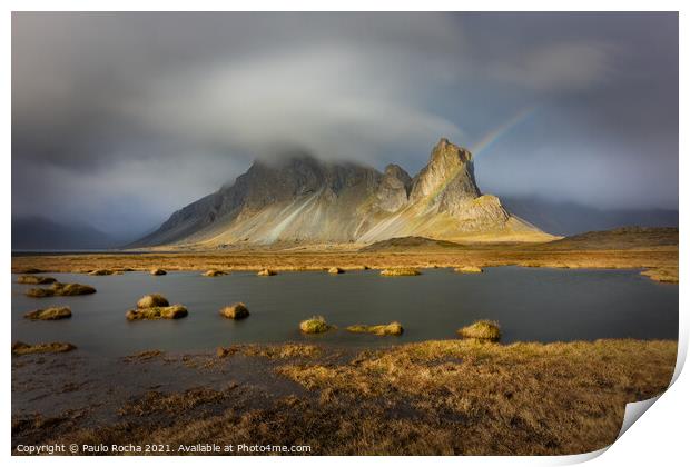 Eystrahorn mountain in Iceland Print by Paulo Rocha