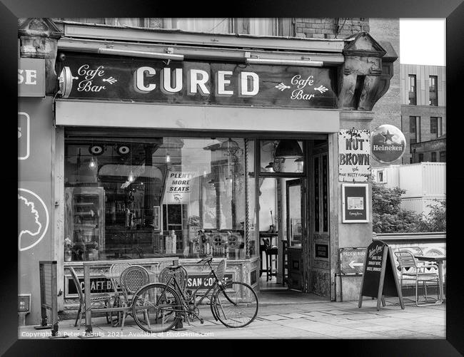 Cured Cafe Bar Framed Print by Peter Zabulis