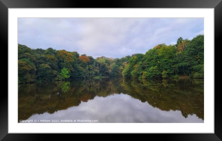Knypersley Pool Reflection Framed Mounted Print by I Hibbert
