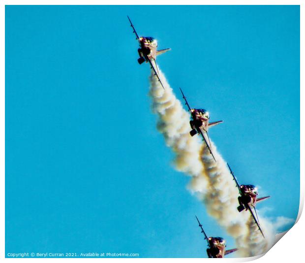 Thrilling Red Arrows Acrobatics Print by Beryl Curran