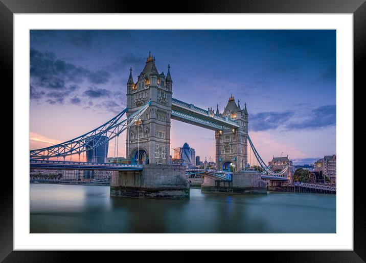Majestic sunset over Londons Tower Bridge Framed Mounted Print by Alan Le Bon