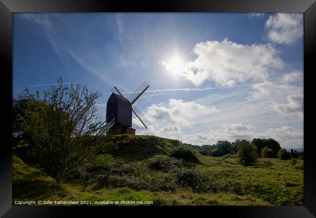 Brill windmill in the Autumn sunshine Framed Print by Julie Tattersfield
