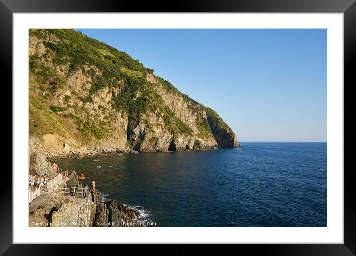 Riomaggiore Beach Framed Mounted Print by Luis Pina