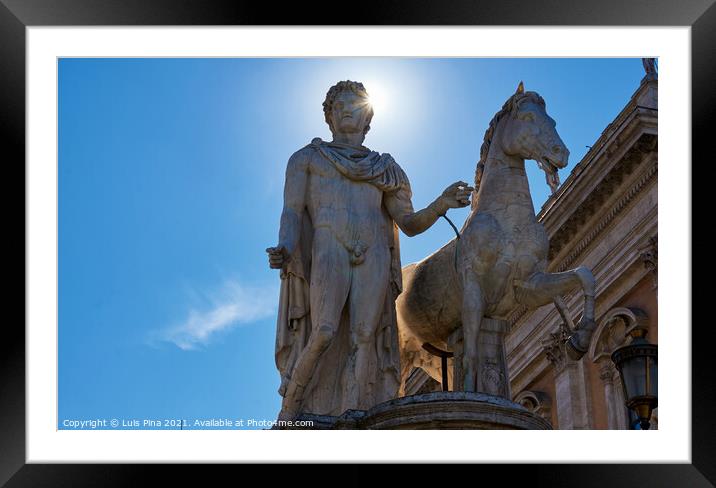 Pollux Statue in Campidoglio Square Framed Mounted Print by Luis Pina