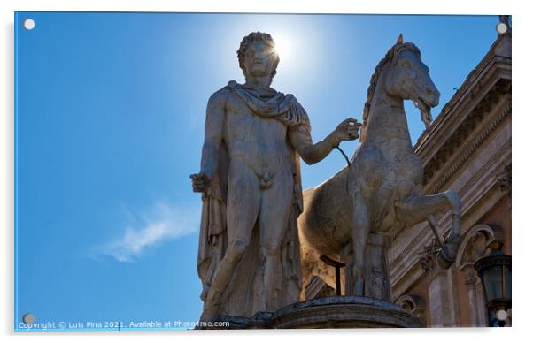 Pollux Statue in Campidoglio Square Acrylic by Luis Pina
