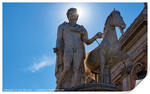 Pollux Statue in Campidoglio Square Print by Luis Pina