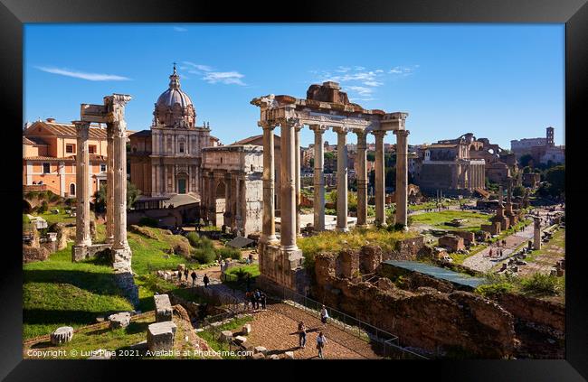Roman Forum monument in Rome, Italy Framed Print by Luis Pina