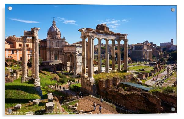 Roman Forum monument in Rome, Italy Acrylic by Luis Pina