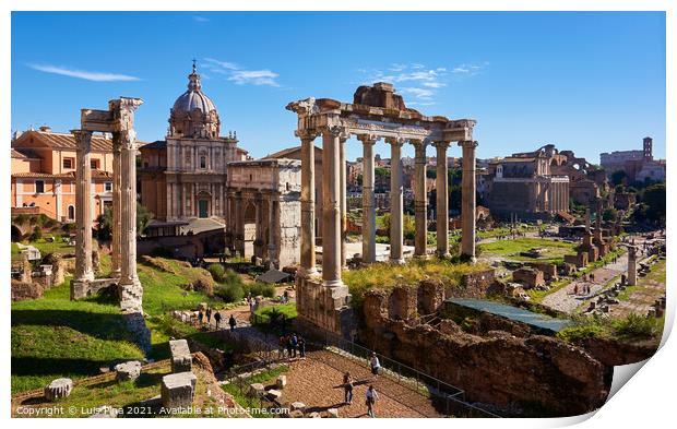 Roman Forum monument in Rome, Italy Print by Luis Pina