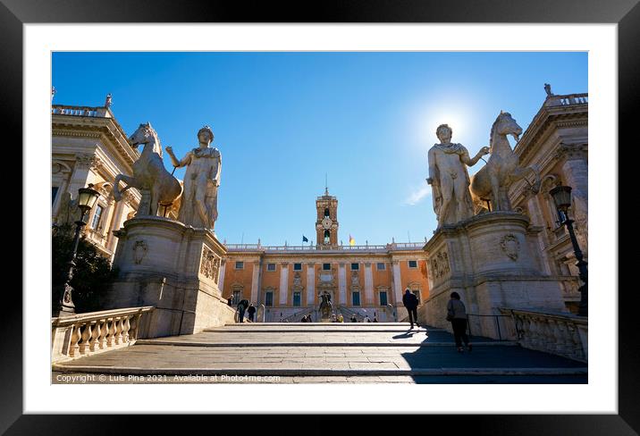 Campidoglio square in Rome, Italy Framed Mounted Print by Luis Pina