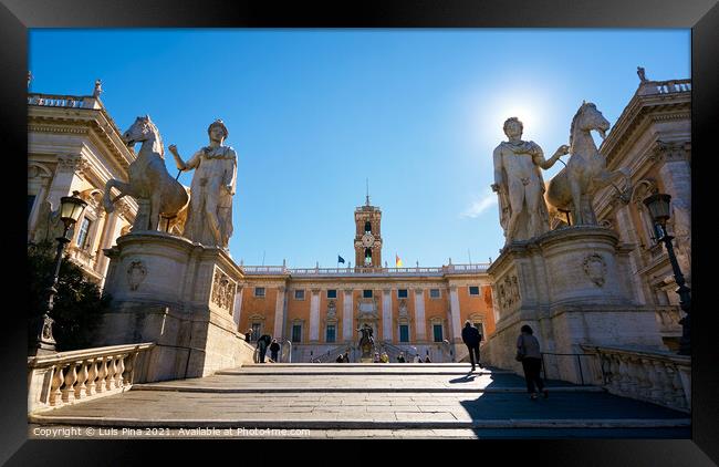 Campidoglio square in Rome, Italy Framed Print by Luis Pina