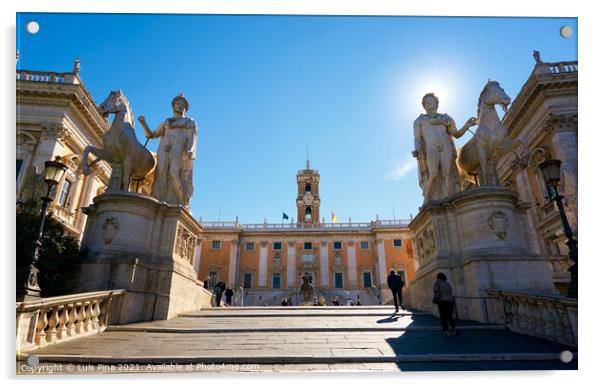 Campidoglio square in Rome, Italy Acrylic by Luis Pina