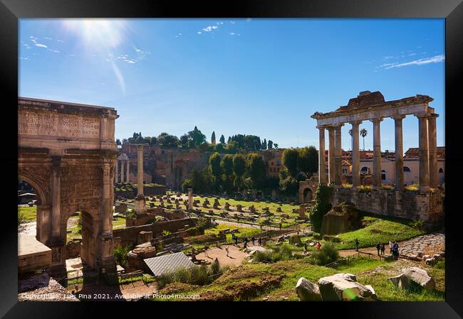 Roman Forum monument in Rome, Italy Framed Print by Luis Pina