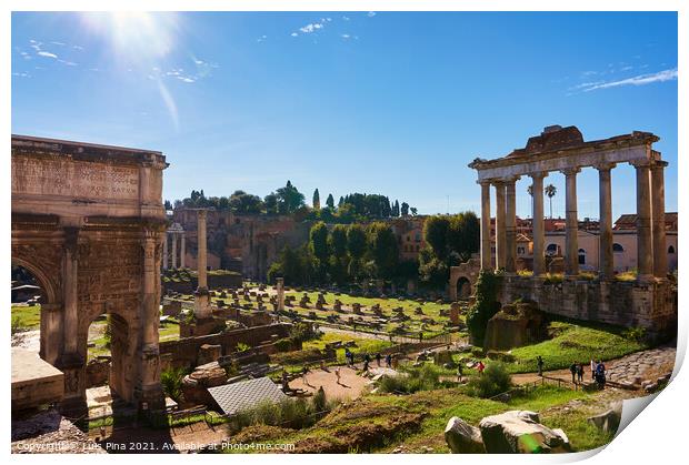 Roman Forum monument in Rome, Italy Print by Luis Pina