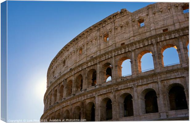 Coliseum view in Rome, Italy Canvas Print by Luis Pina