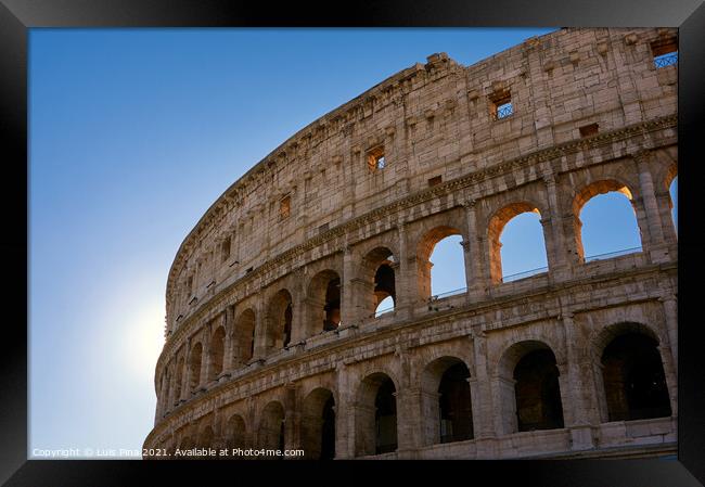 Coliseum view in Rome, Italy Framed Print by Luis Pina