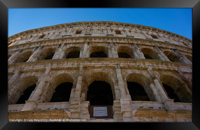 Coliseum view in Rome, Italy Framed Print by Luis Pina