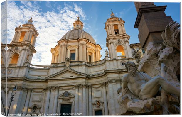 Sant'Agnese in Agone in Rome, Italy Canvas Print by Luis Pina