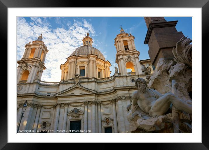 Sant'Agnese in Agone in Rome, Italy Framed Mounted Print by Luis Pina