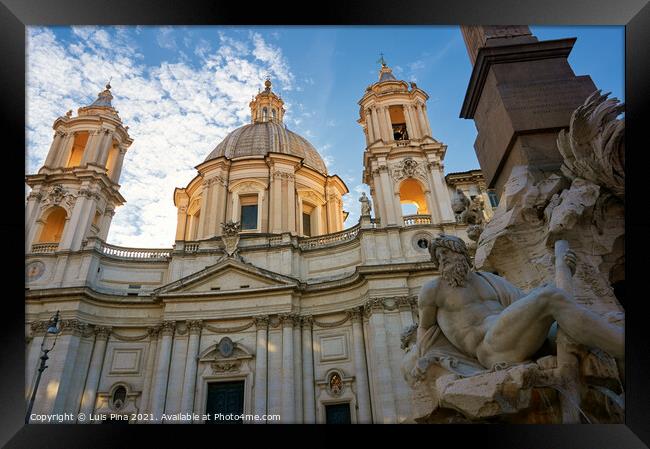 Sant'Agnese in Agone in Rome, Italy Framed Print by Luis Pina