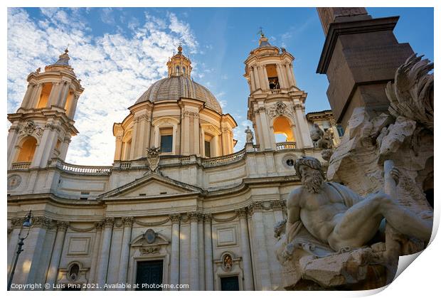 Sant'Agnese in Agone in Rome, Italy Print by Luis Pina