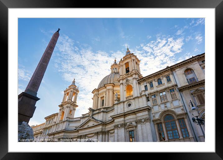 Sant'Agnese church in Agone in Rome, Italy Framed Mounted Print by Luis Pina