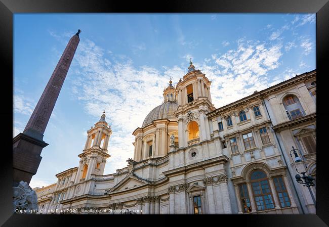 Sant'Agnese church in Agone in Rome, Italy Framed Print by Luis Pina