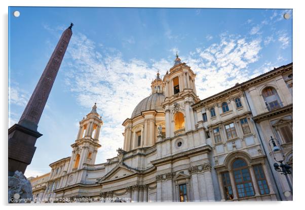 Sant'Agnese church in Agone in Rome, Italy Acrylic by Luis Pina
