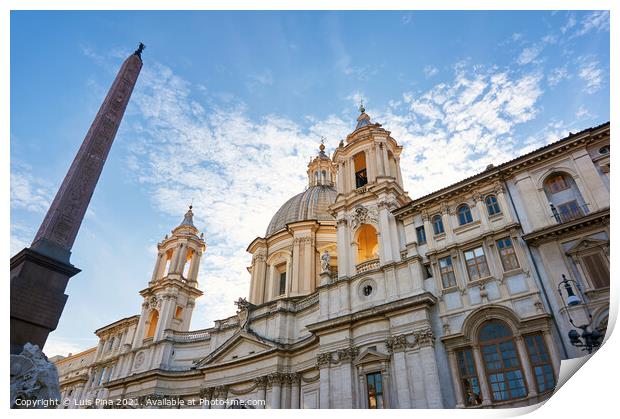 Sant'Agnese church in Agone in Rome, Italy Print by Luis Pina