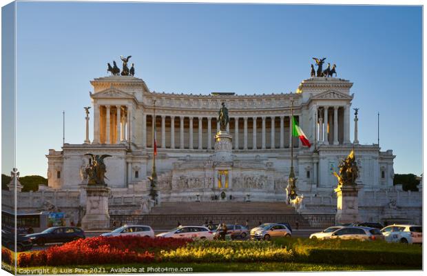 Altar of the Fatherland in Rome, Italy Canvas Print by Luis Pina