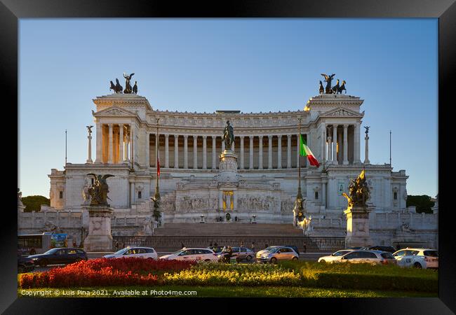 Altar of the Fatherland in Rome, Italy Framed Print by Luis Pina