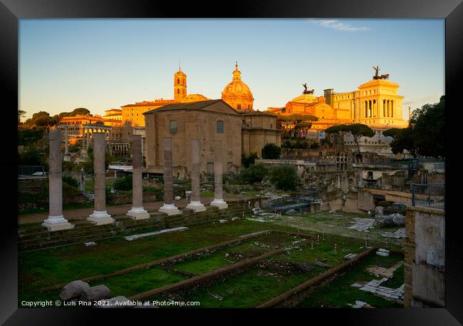 Roman Forum and Altar of the Fatherland Framed Print by Luis Pina