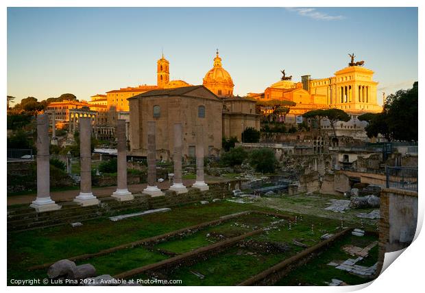 Roman Forum and Altar of the Fatherland Print by Luis Pina