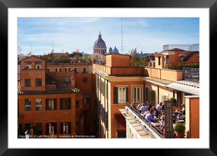 Spanish Steps View Framed Mounted Print by Luis Pina