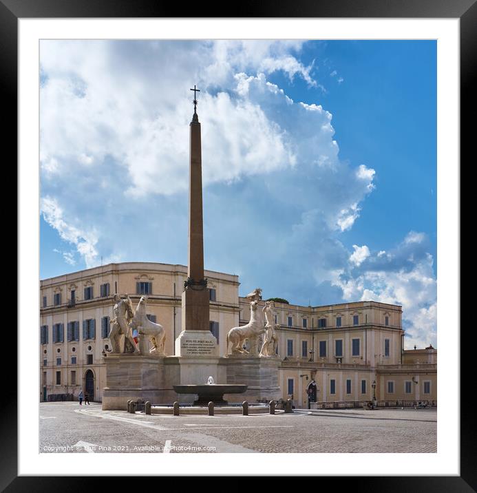 Obelisco del Quirinale in Rome, Italy Framed Mounted Print by Luis Pina