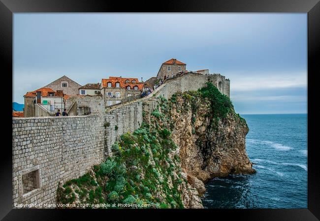 Wall in Dubrovnik Old Town Framed Print by Maria Vonotna