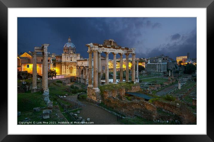 Roman Forum Sunrise in Rome, Italy Framed Mounted Print by Luis Pina