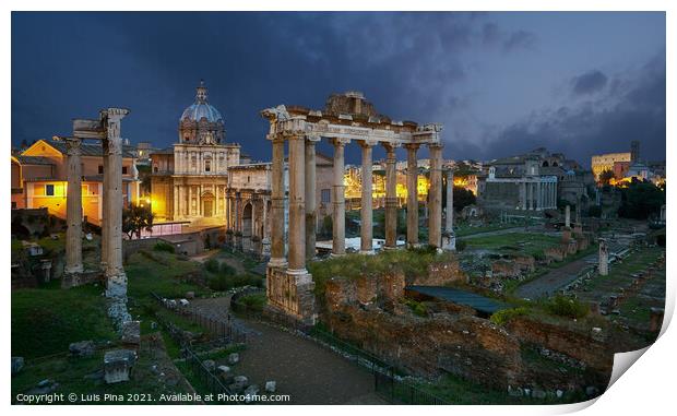 Roman Forum Sunrise in Rome, Italy Print by Luis Pina